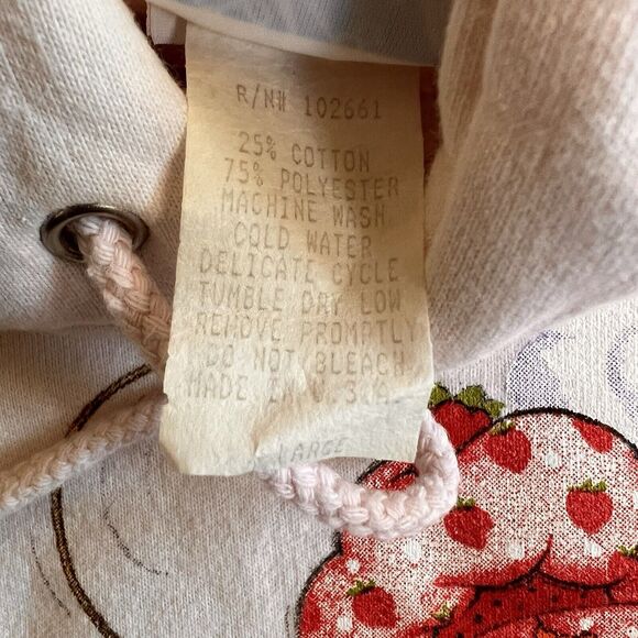 Vintage Strawberry Shortcake Sweatshirt Hoodie Women’s XL Fits Like Large Stain* - Picture 9 of 11